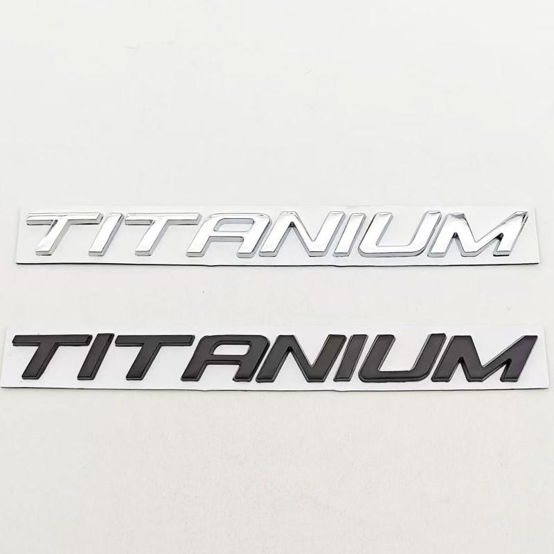 1pc Chrome Black Car Sticker Logo TITANIUM Rear Boot Badge Emblem For Ford Ecosport Fiesta Focus Mondeo Edge Escape Kuga Galaxy