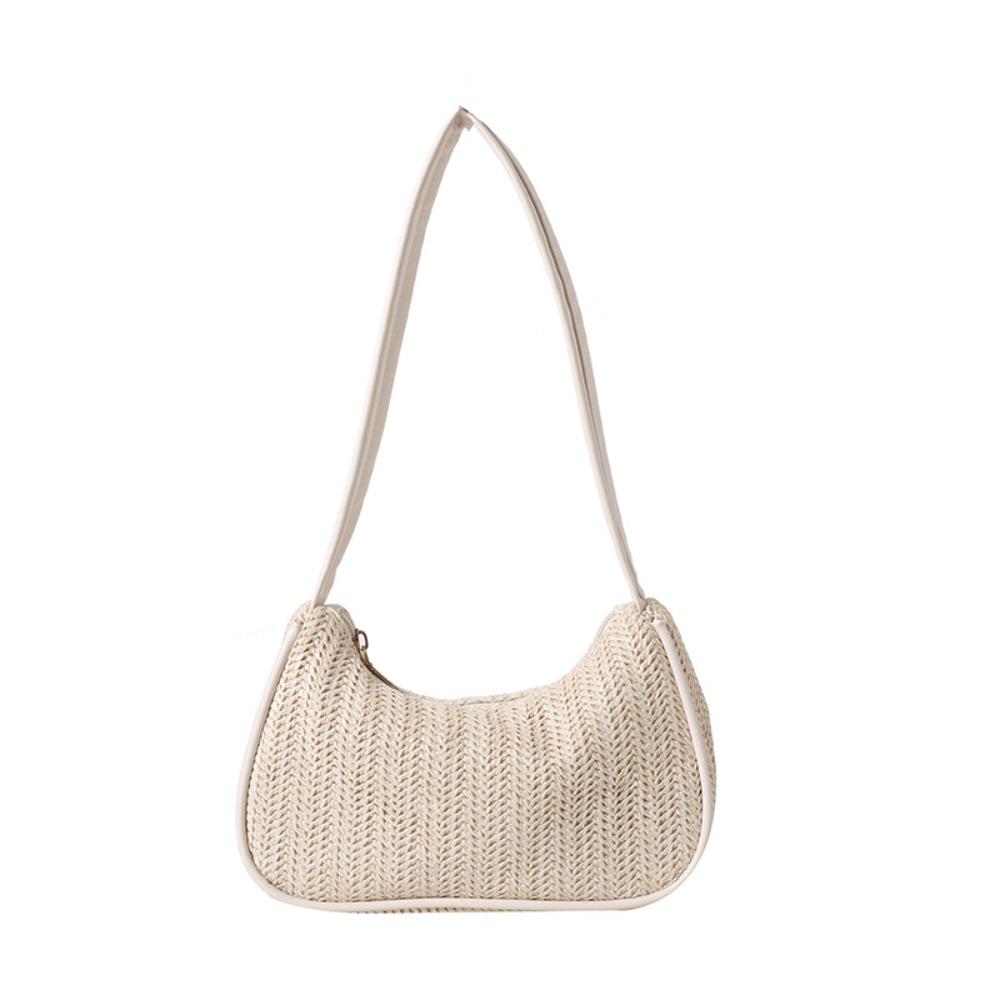 

Portable Straw Shoulder Bag Bohemian Clutch Bag Fashion Beach Handbag Outdoor/Travel/Vacation бежевый