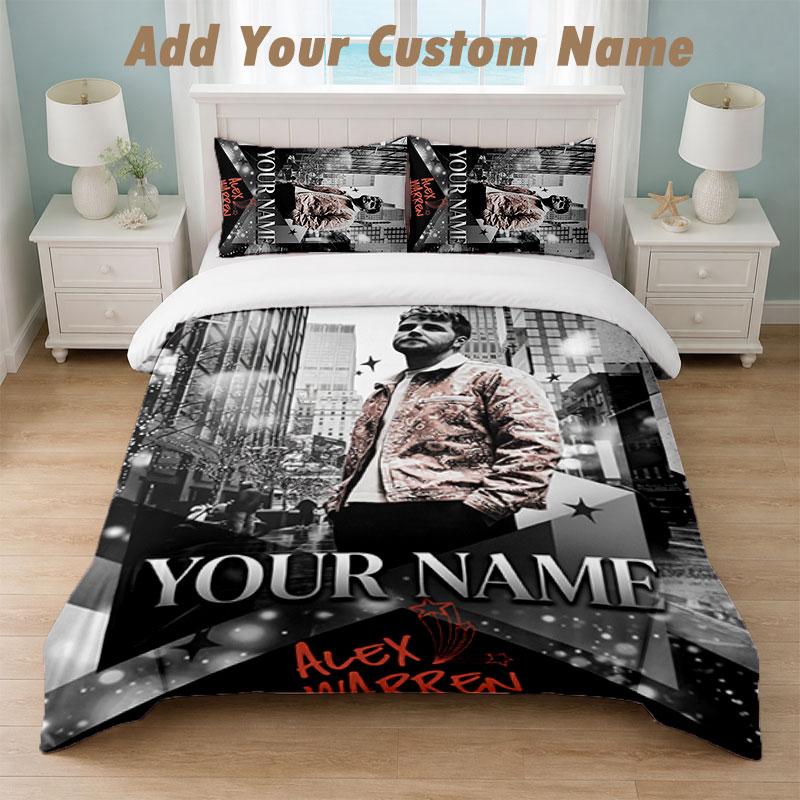 Bedding Set 1 Duvet Cover 2 Pillowcases Alex Warren Print Soft Bed Linen Bedroom Decor