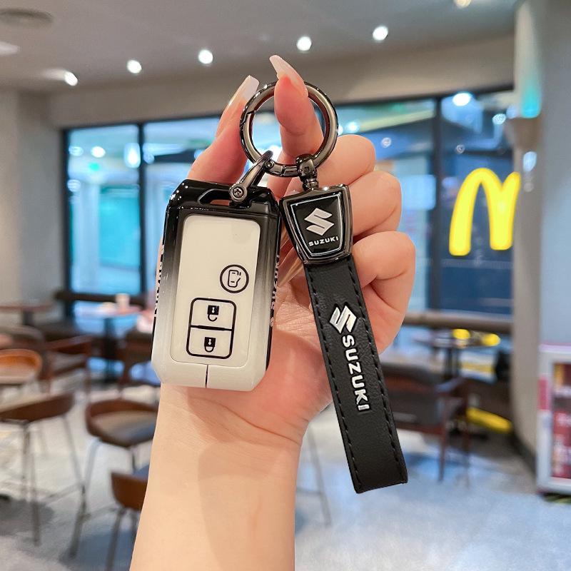 Metal Leather Keychain Shell for Suzuki Hustler, XL7, Solio, Mini Cars