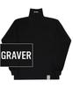 GRAVER [Unisex] Grver Logo Long Turtleneck Sweatshirt_Black