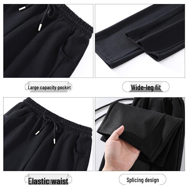 Baleno Women's High-Waisted Spliced Straight-Leg Casual Pants