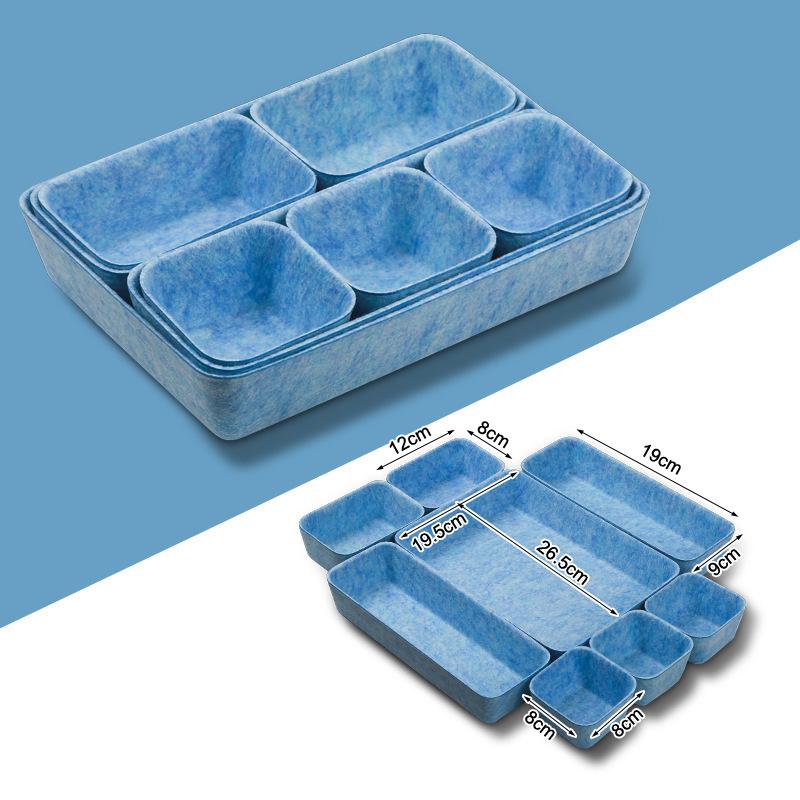 8Piece Seamless Felt Organizer Box Set Multipurpose Desktop Storage Bin For Stationery Crafts And Home Accessories