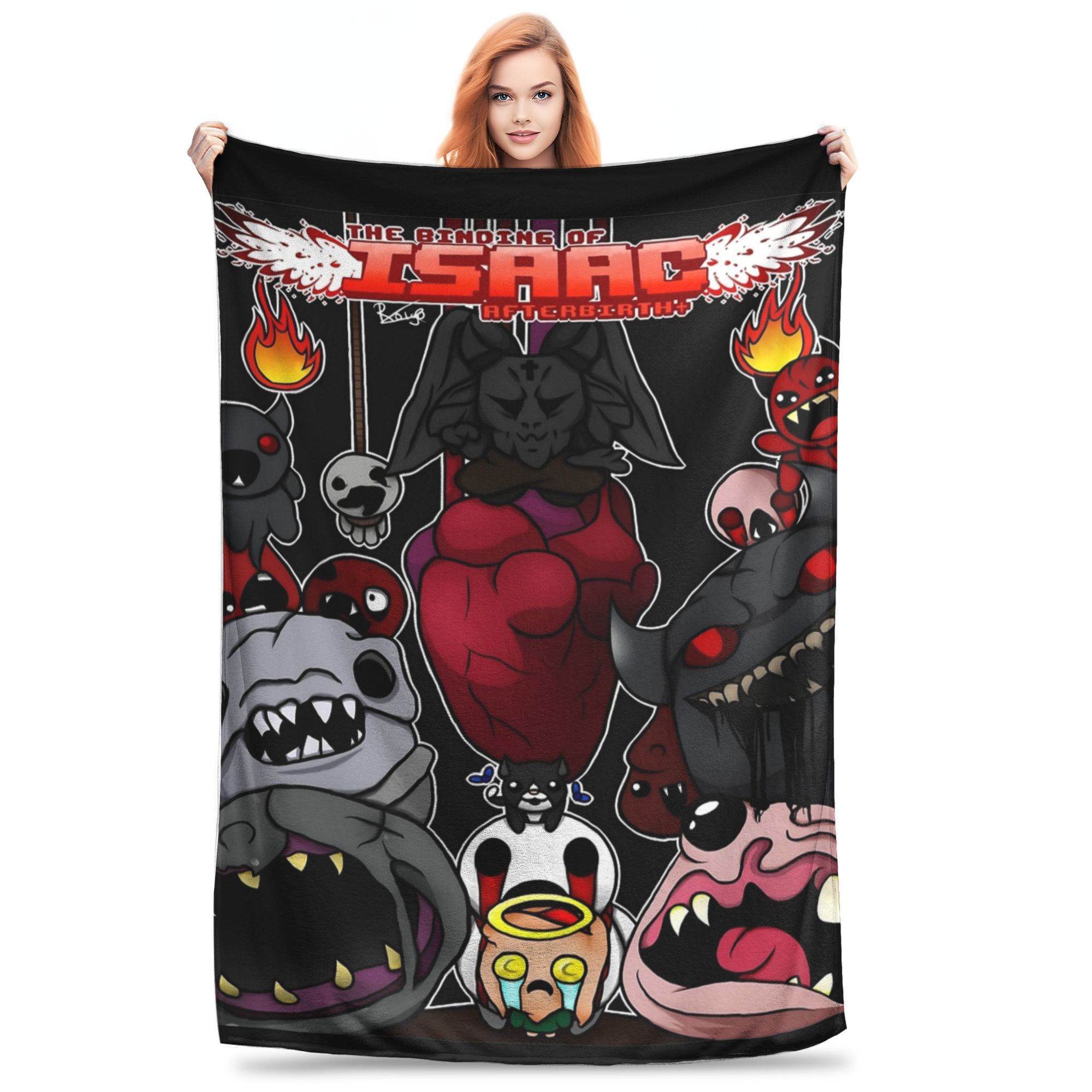 

The Binding of Isaac Two Tone Flannel Throw Blanket Blanket for Bedding Couch Super Warm Plush Thin Quilt, 30x40in