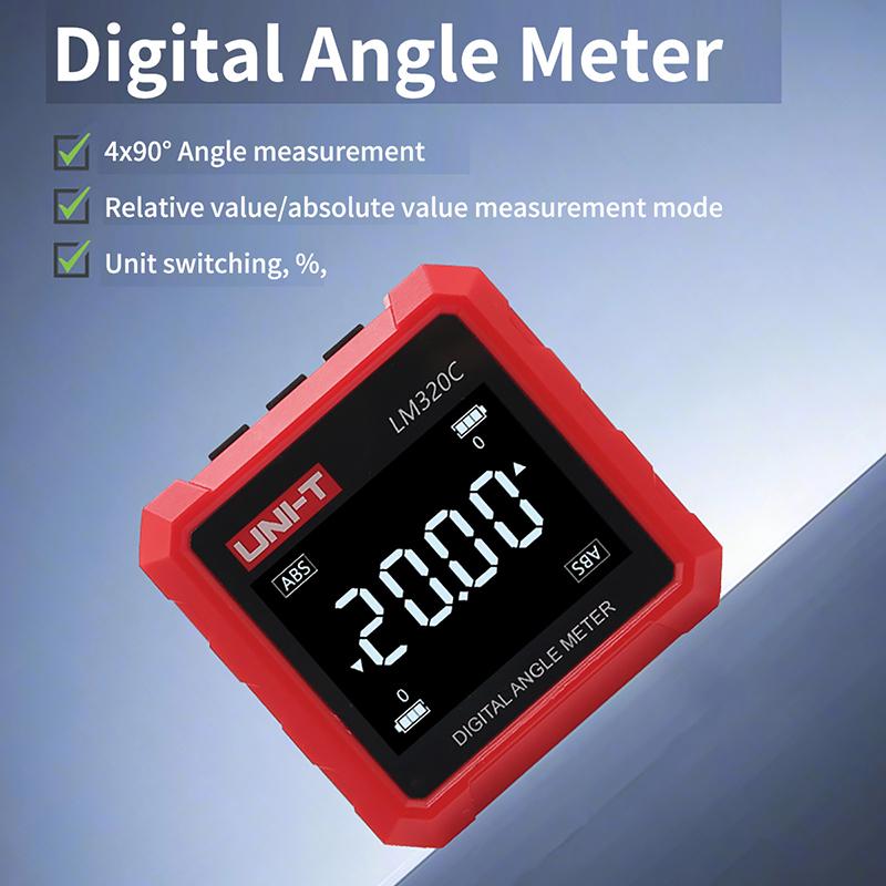 

UNI-T Digital Inclinometer LM320C Electronic Level Gauge Magnetic Protractor Angle Finder Goniometro Angle Meter For Home