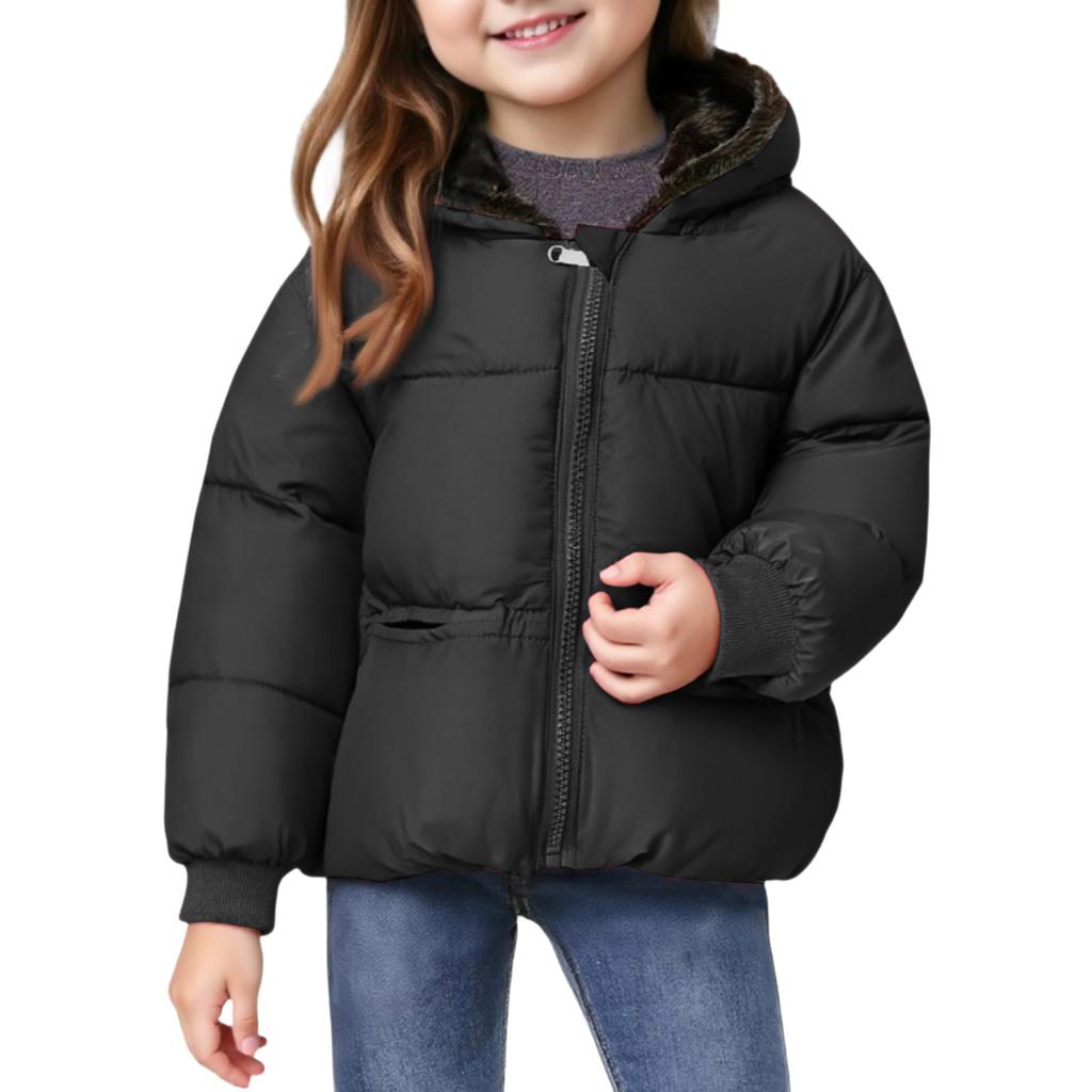 Kids' Pocket Coat - Solid Color Short Cotton Jacket