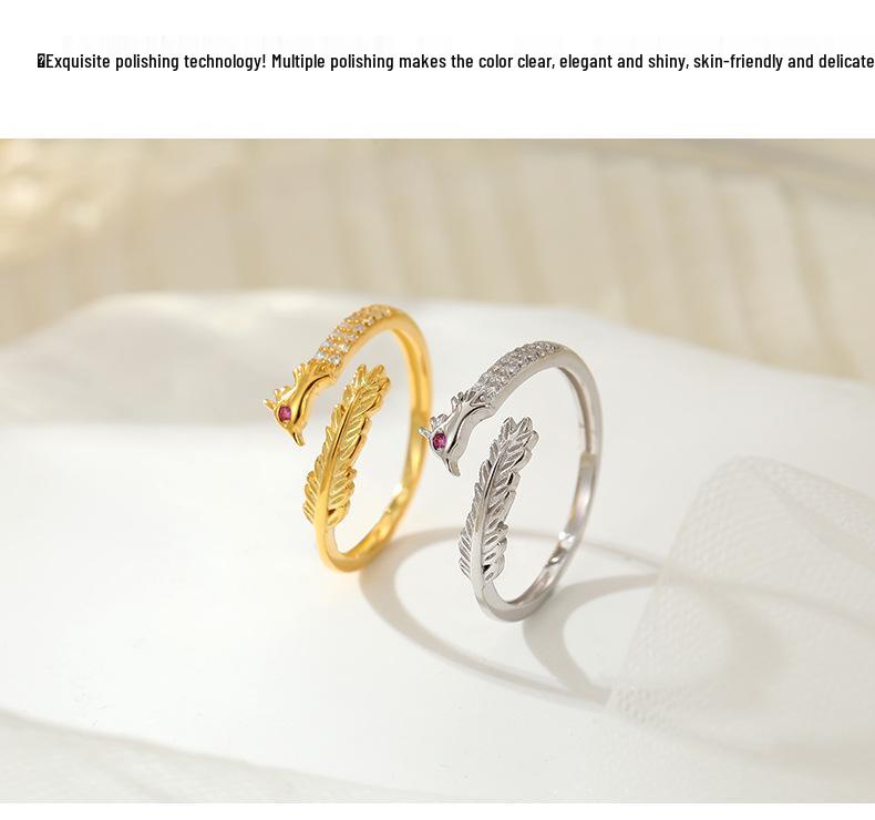High-Grade S925 Silver Dragon & Phoenix Zodiac Couple Ring