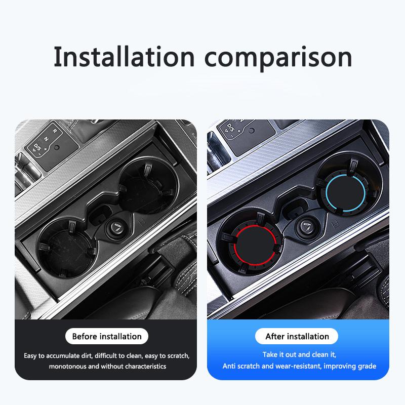 For VW Volkswagen Jetta MK5 Golf 2PCS Rline R line Logo PVC Silicone Car Coaster Water Cup Slot Non-Slip Pad Drink Mat For Volks