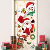 Cartoon Santa Claus Window Sticker PVC Elk Christmas Glass Window Sticker Snowman Self-Adhesive Christmas Decoration Background