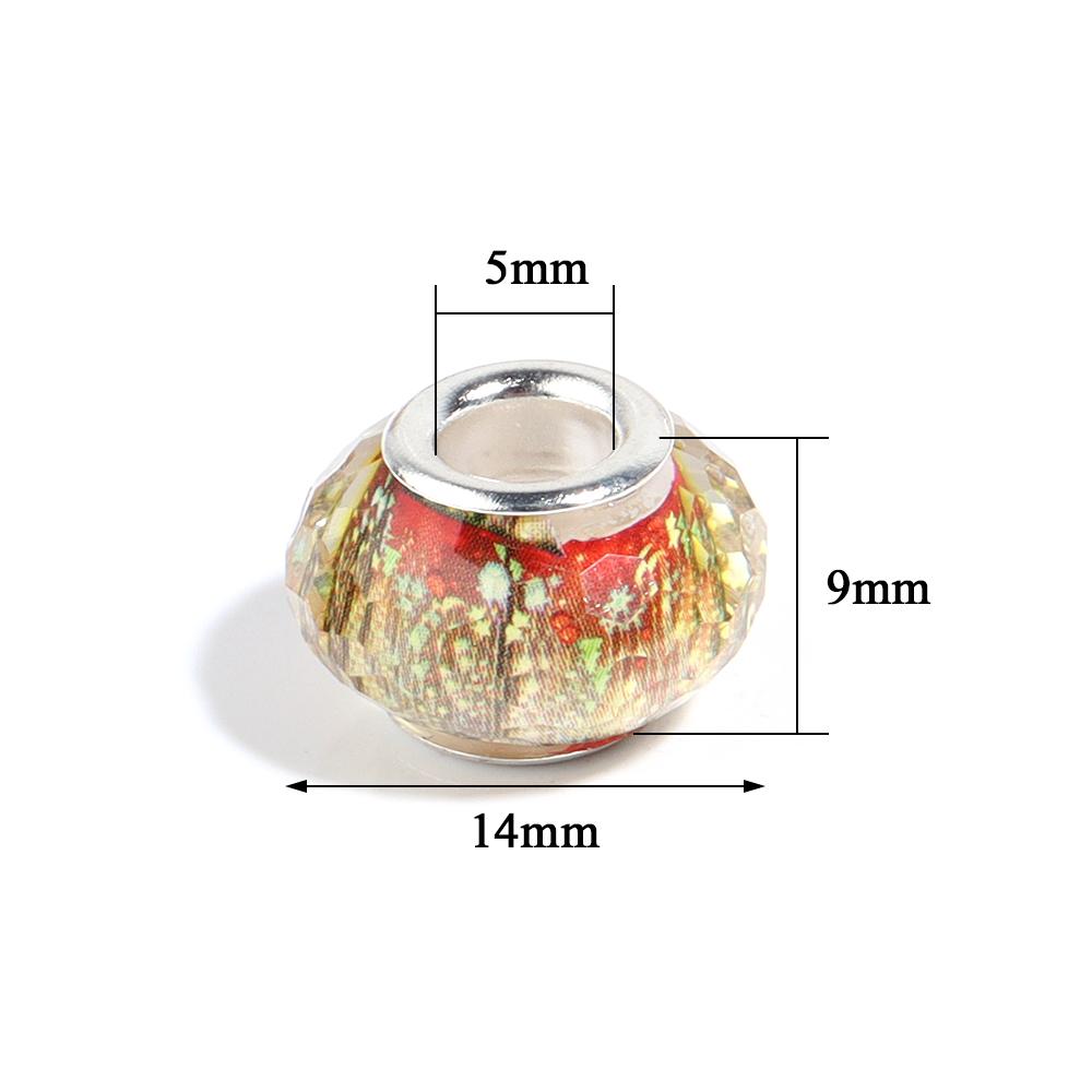 10Pcs/Lot 14×9mm Resin Beads Orange Cut Large Hole Loose Beads For DIY Handcraft Colorful Bracelet Necklace Jewelry Accessories