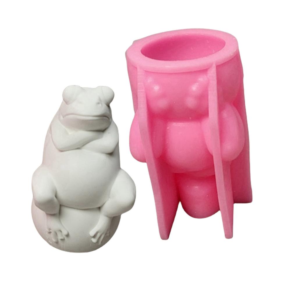 Lovely Animal Statue Silicone Molds Plasters Molds Epoxy Resin Molds 3D Frogs Candle Molds Ornament Molds Casting Molds