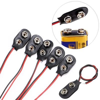 10Pcs I / T Type Cable Battery Holder Clip Snap On Battery Connector Cable Electronics Projects