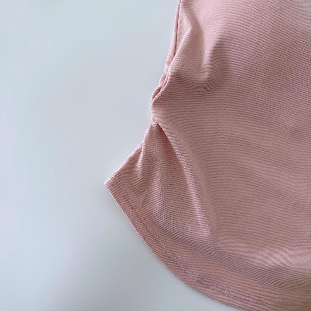 Pleated Slimming Tank Top with Chest Pad – Breathable Women's Casual Bandeau Top