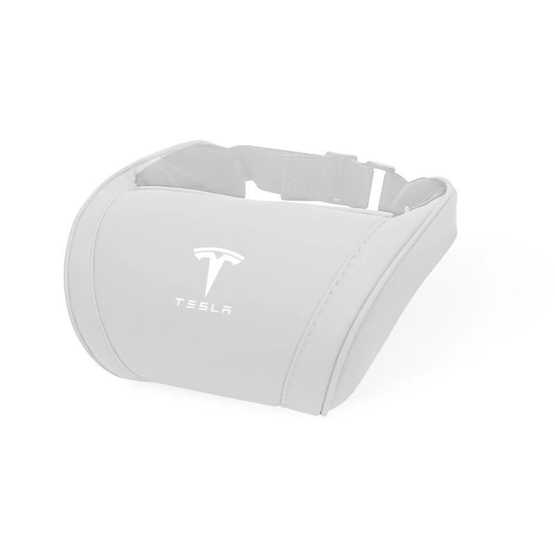 AAAIW1 Tesla exclusive S-level Leather Headrest Seat Neck Protection Pillow For Tesla Model 3 S X Model Y Cybertruck Roadster SpaceX
