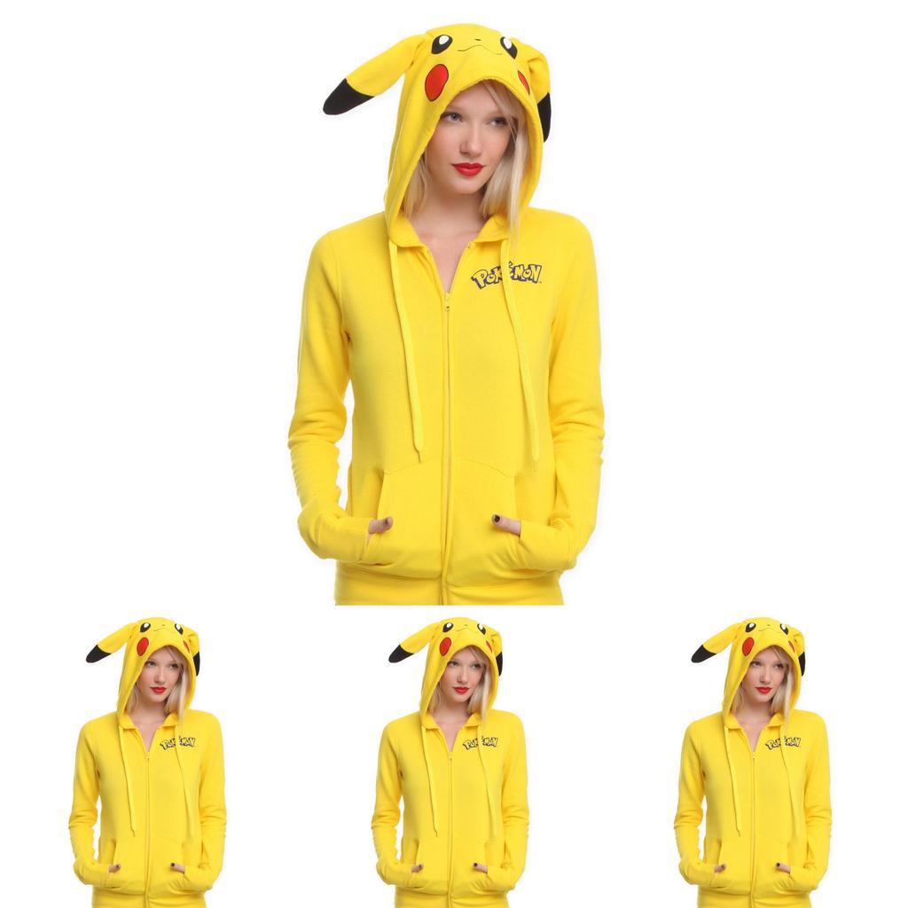 Pokemon Anime Jacket Cosplay Pikachu Hoodies With Adorable Ears And Tail Design
