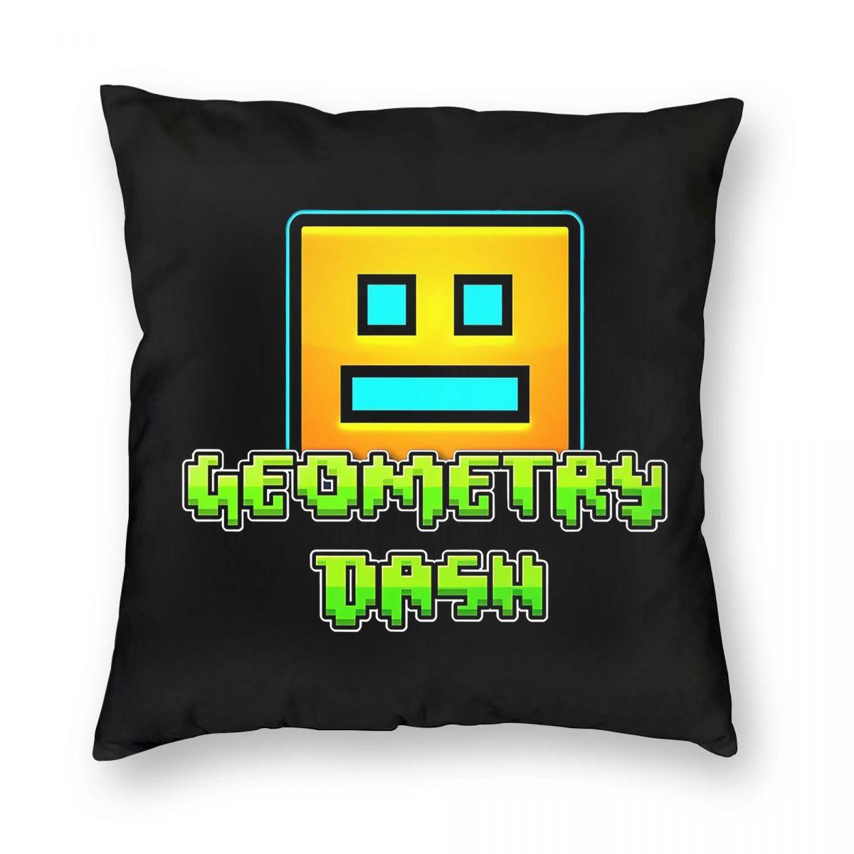 Аниме Геометрия Даш Игра Квадратная Наволочка Чехол на Подушку Подушка На молнии Декоративная Уютная Подушка-плед для Дома Автомобиля 12x12Inch