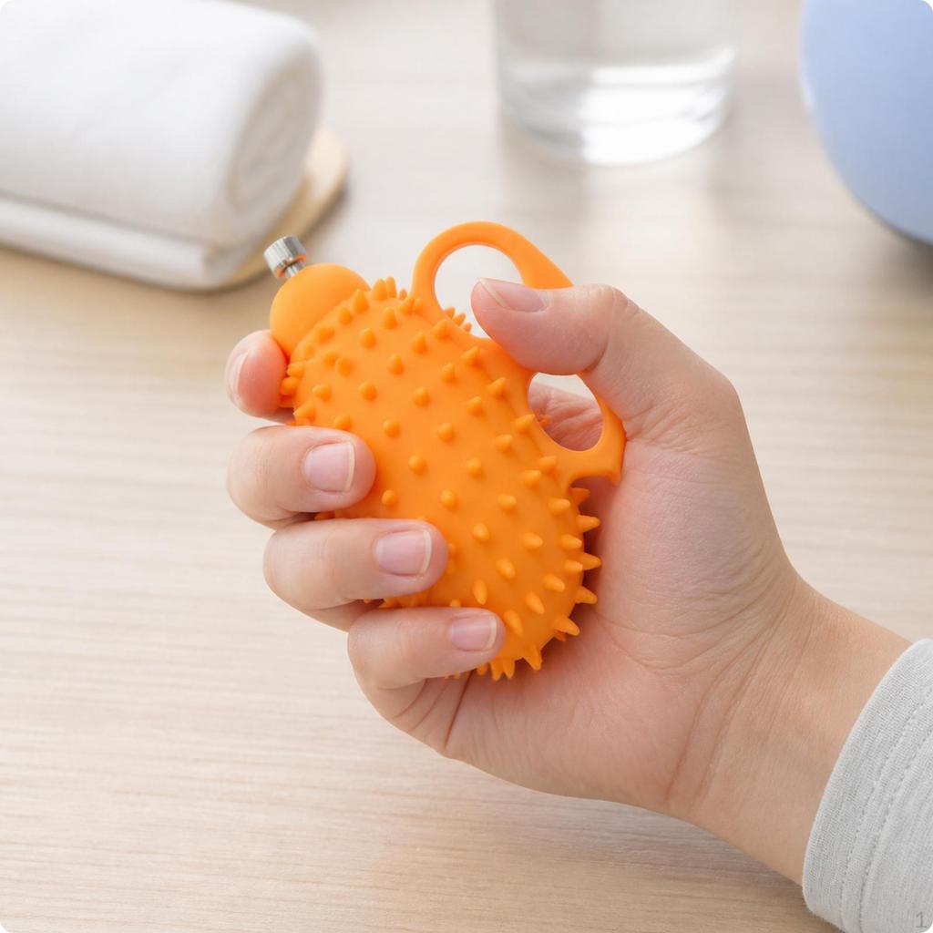 NonSlip Adjustable Grip Ball | Textured Massage Bumps, Soft Silicone Body, with Finger