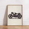 Vintage Cafe Racer Poster – Grunge Motorcycle Wall Arts Rustic Garage Decor Bold Bike Print Retro Biker Gift Industrial Vibes