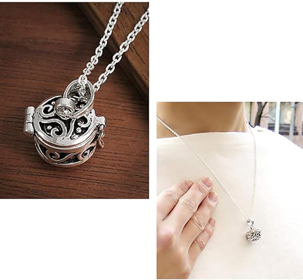 Gin no Arabesque Cylinder Box Silver 925 Necklace Pill Case Pendant Arabesque Round [Shinjuku Kura] (with Chain)
