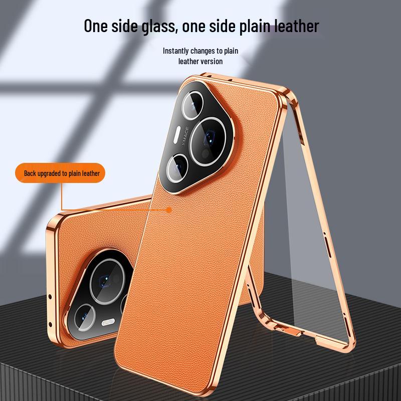 Huawei P70 Pro+ Case: Curved Screen Leather, Double-Sided, Full Lens Coverage, Magnetic Buckle, Dustproof, Drop-Proof