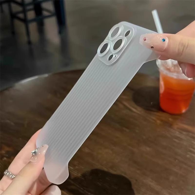 Applicable To IPhone16proMax Frameless Corrugated Mobile Phone Case Ultra thin Apple 15 Matte Anti Fall 14 Protective Case