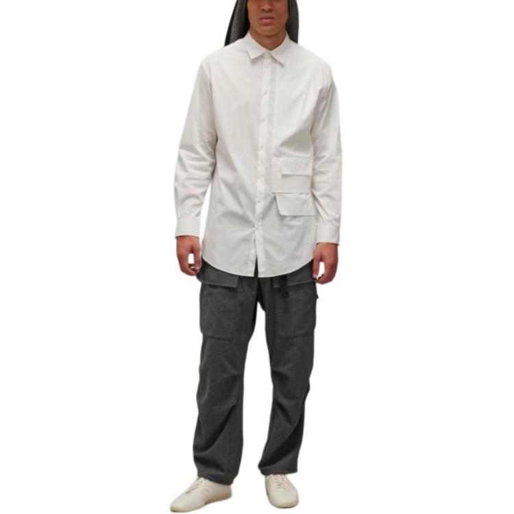 Adidas Solid Fit Polo Long Sleeve Shirt Unisex Shirts White JF3025