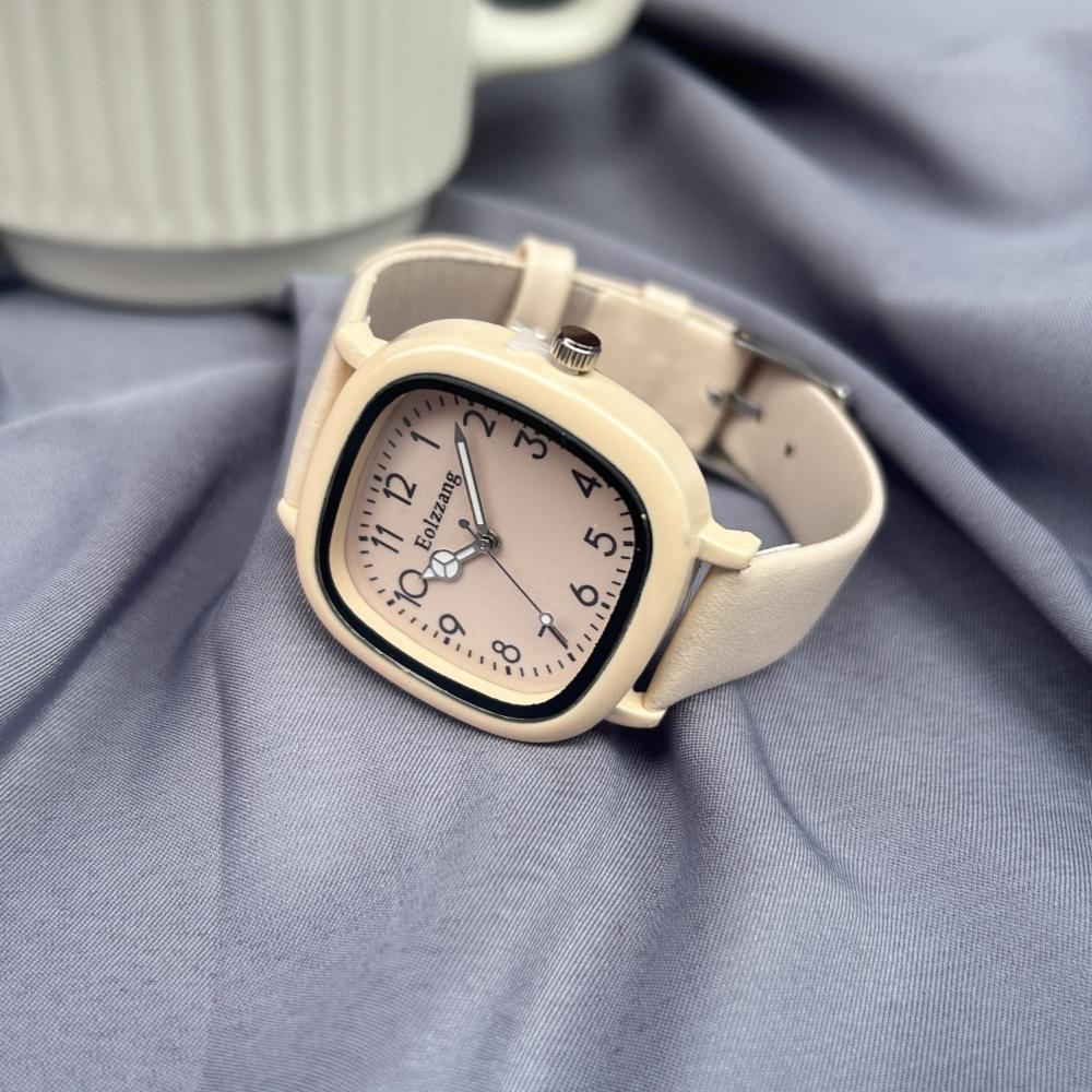 Новые студенческие модные персонализированные минималистичные часы, женские часы, цифровые студенческие часы с бабочкой на ремне абрикосовый