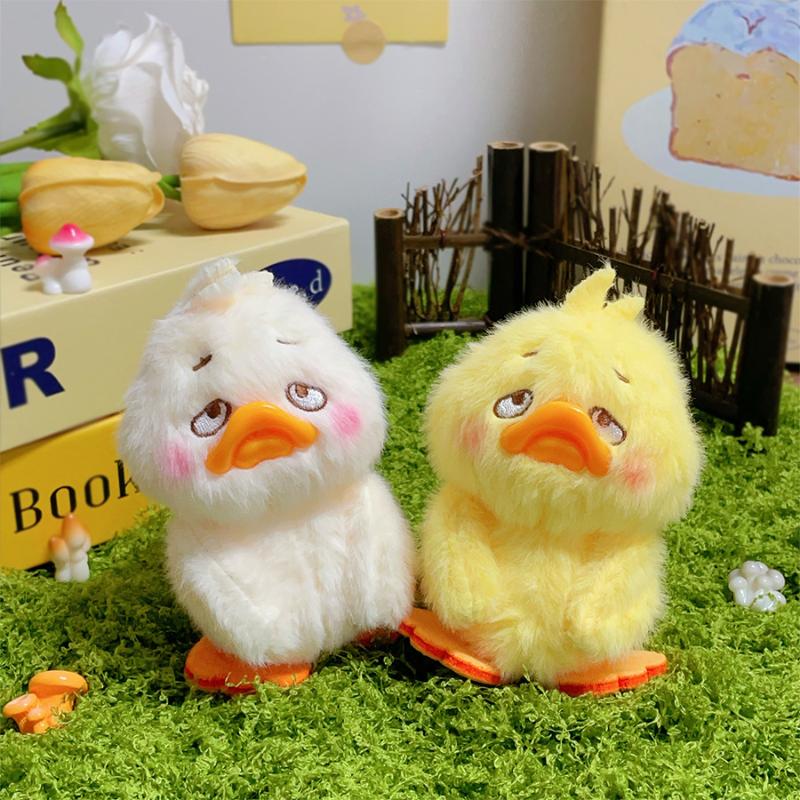 Funny Cute Little Duck Plush Keychain Cartoon Yellow Duck Toy Backpack Decorative Pendant Car Key Chain Accessories Gifts