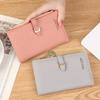 Women Wallet Luxury Faux Leather Large Snap Button Zipper Bi-fold Multi-slots Card Holder Long Slim Coin Purse Money Case Bag Girls Gift