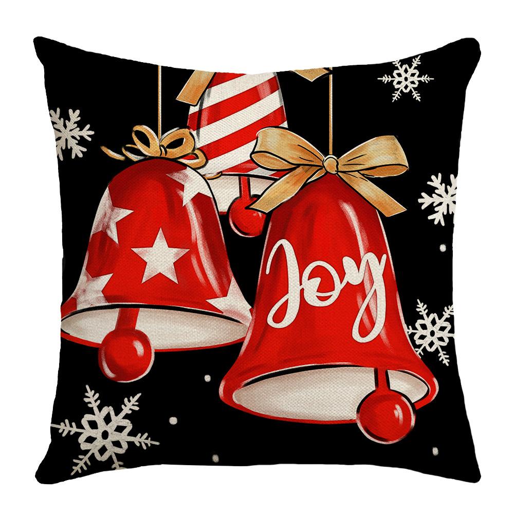 

New Christmas Pillow Cartoon Christmas Tree English Bell Home Cushion Pillow Cover 45 * 45Cm (excluding pillow core)