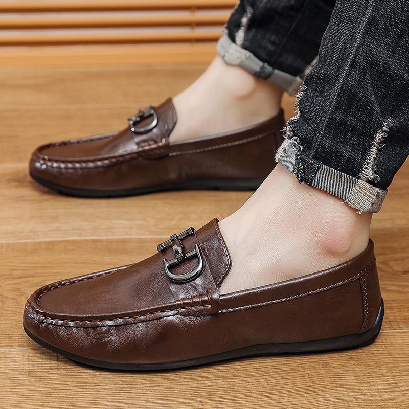 Doudou Shoes Men's High-end New Men's Business Casual Leather Shoes One Pedal Sleeve Lazy Loafers Live Men's Shoes