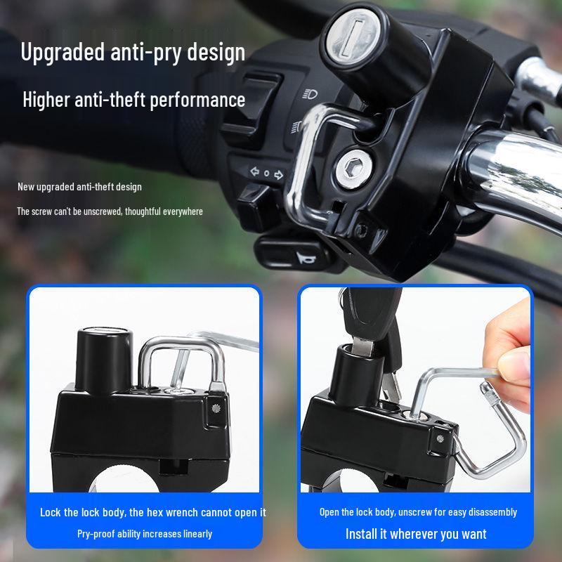 Electric Vehicle & Bicycle Anti-theft Helmet Hook Lock