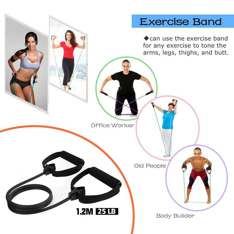 Fitness Exercise Cords Pull Rope Stretch Resistance Bands Elastic Yoga Training