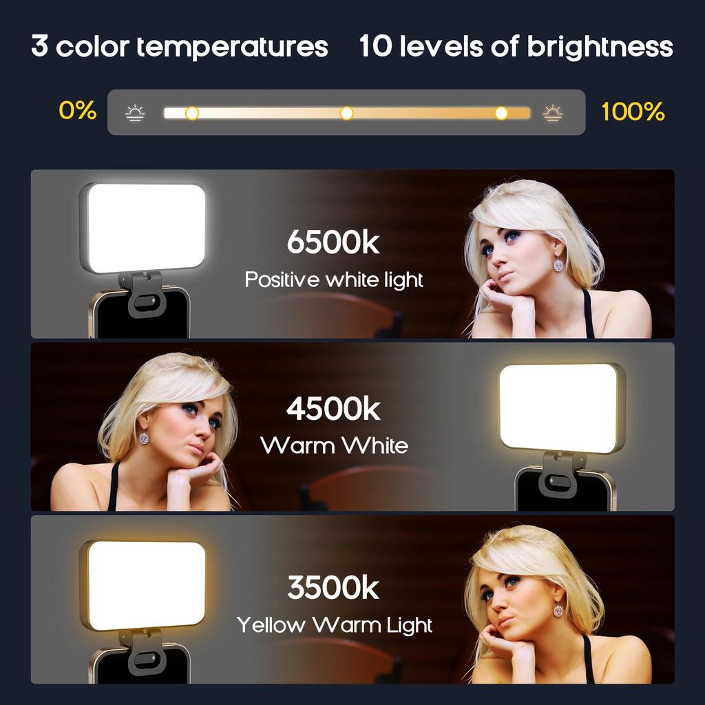 LED Selfie Light for iPhone Samsung iPad Mobile Phone Laptop Clip Ring Flash Fill Light Photo Video Photography Lamp