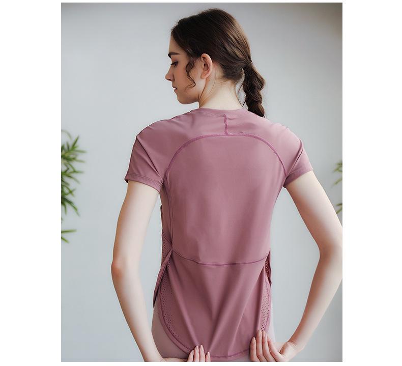 Women's Quick-Dry Short Sleeve Yoga Top - Loose Fit, Nylon, Summer Sportswear