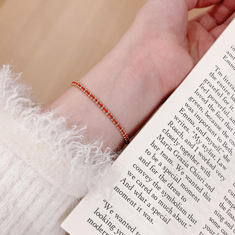 Light Luxury 18K Gold Plated Bracelet for Women Vintage Weave Rope Chain Bracelet Wedding Jewelry Gifts