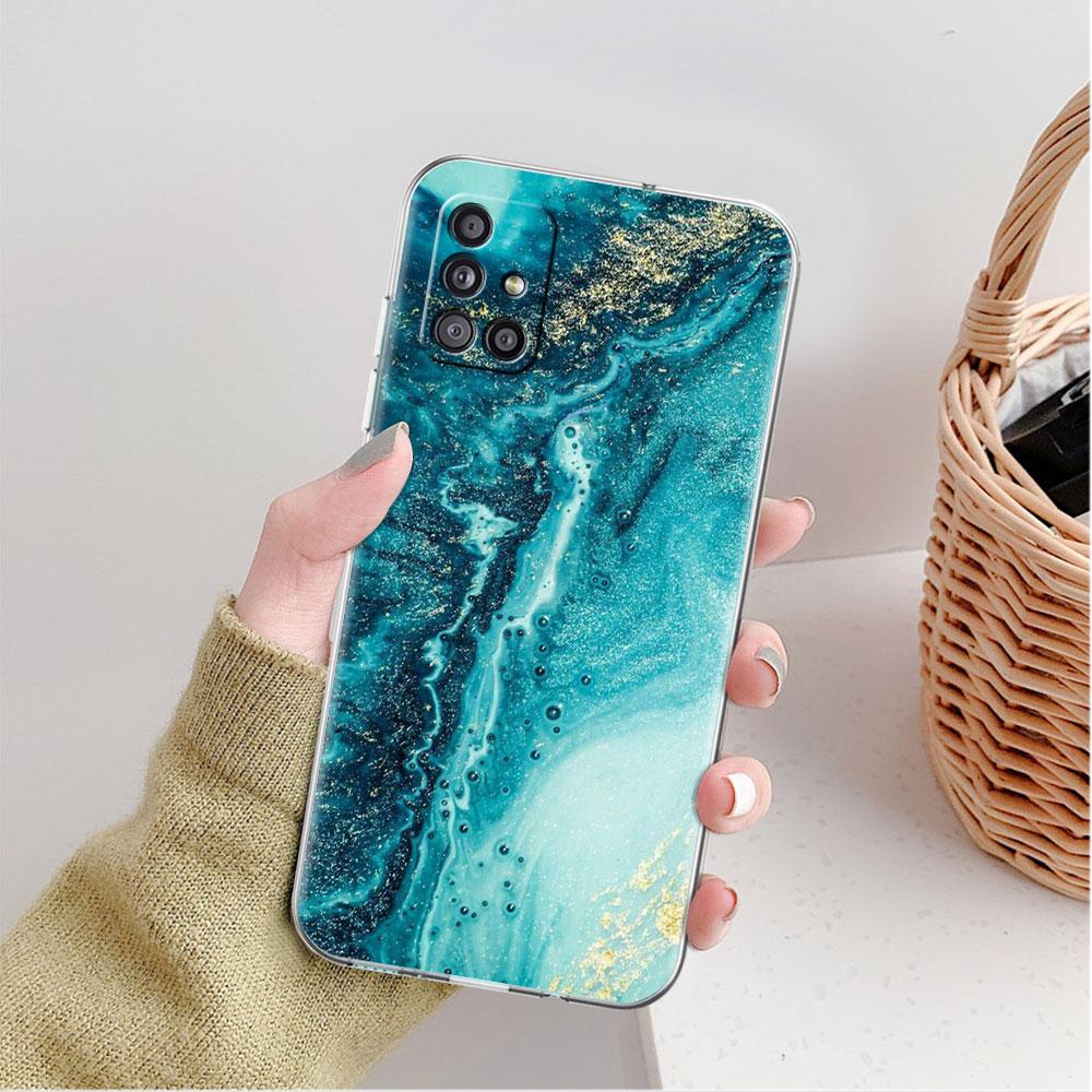 Marble Pattern Luxury Cool Clear Case For Samsung Galaxy A52 A12 A51 A32 A21s A71 A32 A22 A50 A70 A31 A72 5G Phone Cover