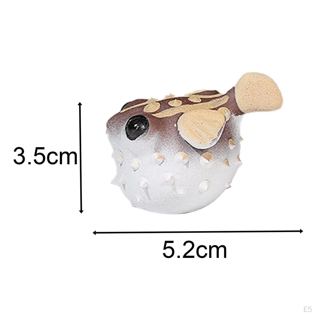 Puffer Statue Te Pet Ornament Collectible Gave for Lovers Håndlaget miniatyr skulptur dyr