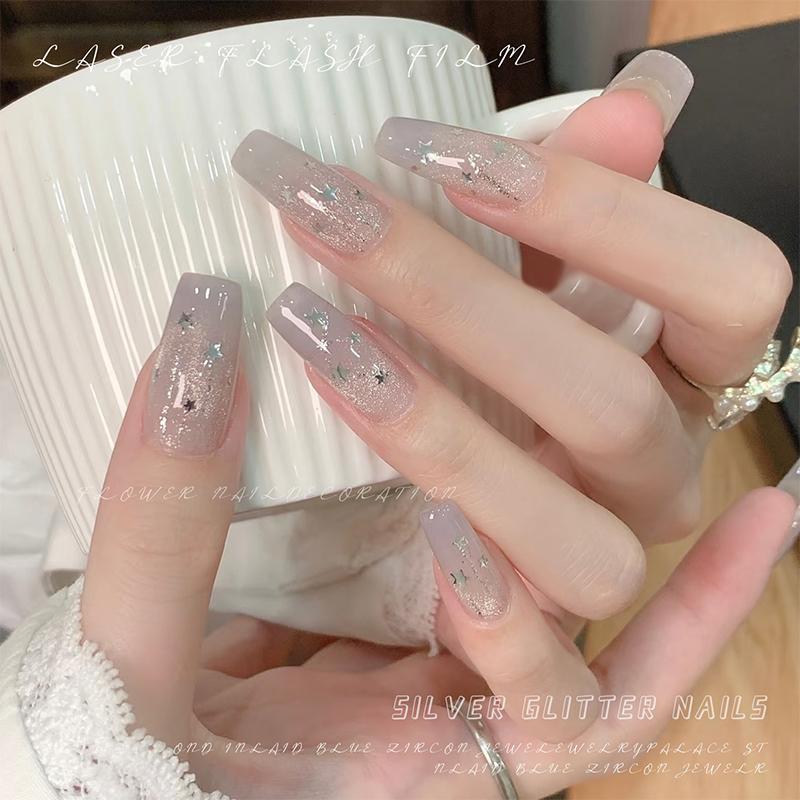 1 Box 3D Mini Round Heart Star Nail Art Charms Sequin Nail Art Flake Silvery Shiny Charms Accessories