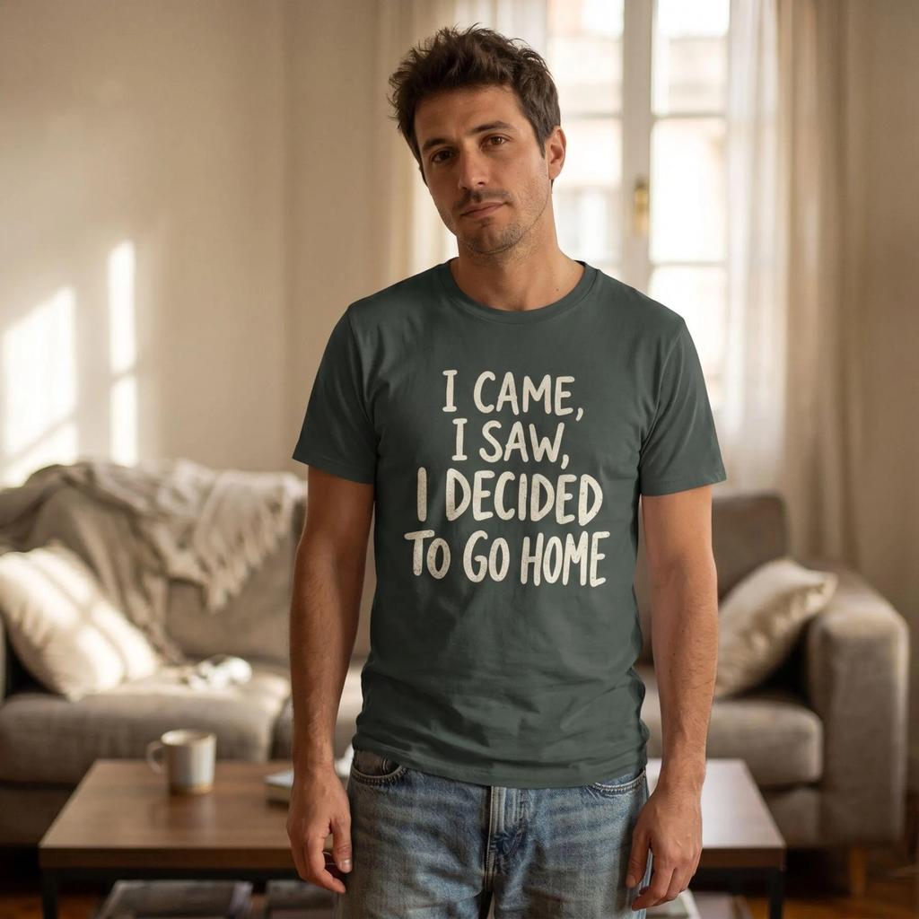 Funny Introvert Tshirt I Came I Saw I Decided Go Home Slogan Unisexs Summer LooseCotton Freedom Graphi Print Casual Slim Fit