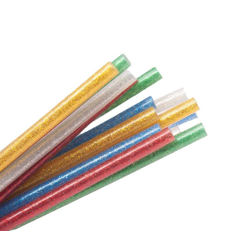 Colored Glitter & Glass Glue Sticks for Hot Glue Gun - High Viscosity EVA Silicone, 7mm