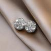 Non Piercing Magnetic Stud Earrings Round Inlaid Zircon Clip On Earrings Gauges Fashion Stud Earrings for Women Girls