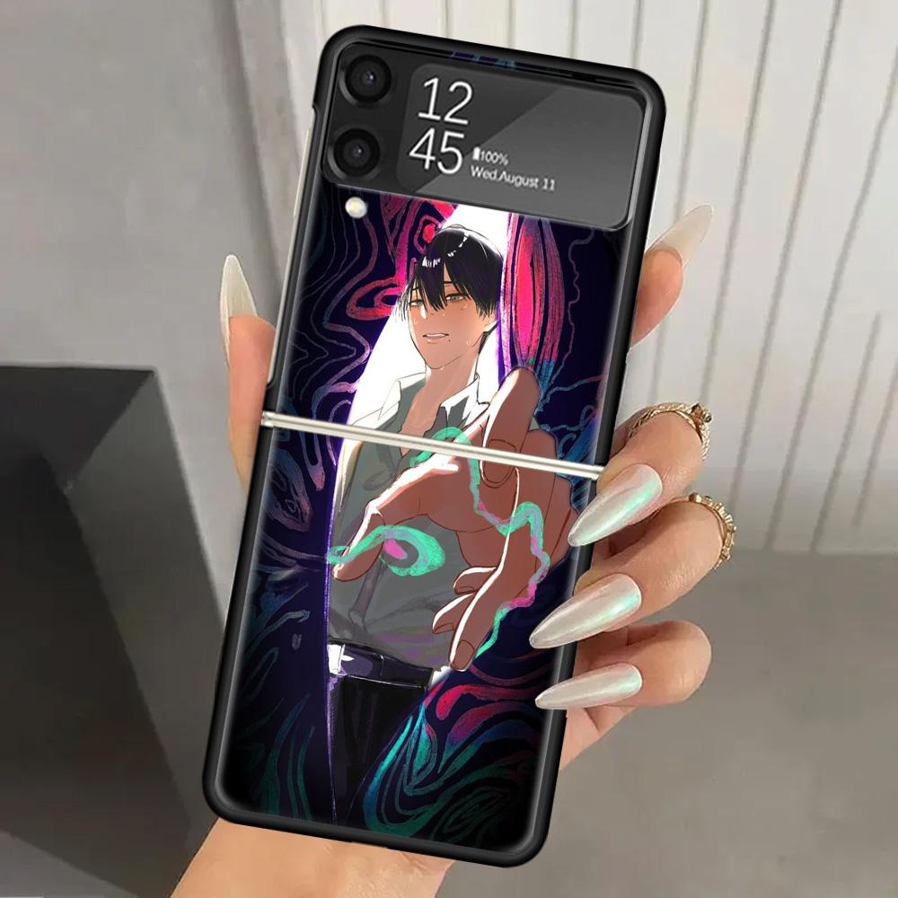 H-Hikaru Ga Shinda Natsu Hard PC Phone Case For Samsung Galaxy Z Flip 7 6 5 4 3 Black ZFlip7 ZFlip6 Flip5 Flip4 Flip3 5G Print C