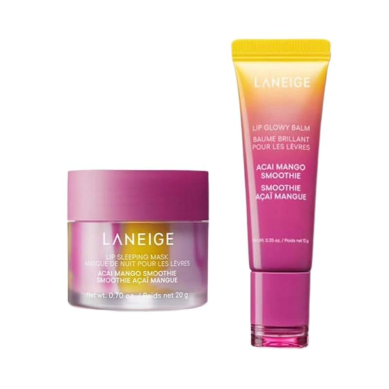 LANEIGE Lip Sleeping Mask Acai Mango Smoothie 20g + Lip Glowy Balm 10g Lip Sleeping Mask 20g+ Lip Glowy Balm 10g