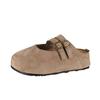 Mori retro round head thick-soled bag head slippers for women's outer wear 2025 spring new soft-soled lazy one-pedal slippers