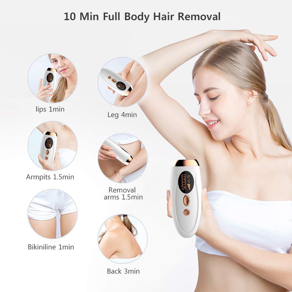 HOMZY Portable IPL Laser Epilator 999999 Flashes - Painless, Permanent Hair Removal for Women’s Body and Bikini Line