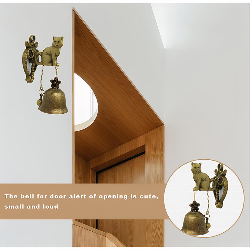 Vintage Metal Bell Door Shopkeeper Luck Knocker Windchime Magnetic Wall Hanging Ornament Room Garden Store Front Entrance Gift