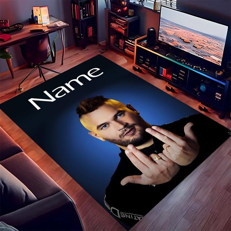 Custom Personalization Jul Rapper Print Area Rug - Soft, Washable Non-Slip Indoor Mat,Living Room,Home&Office Decorative Rug
