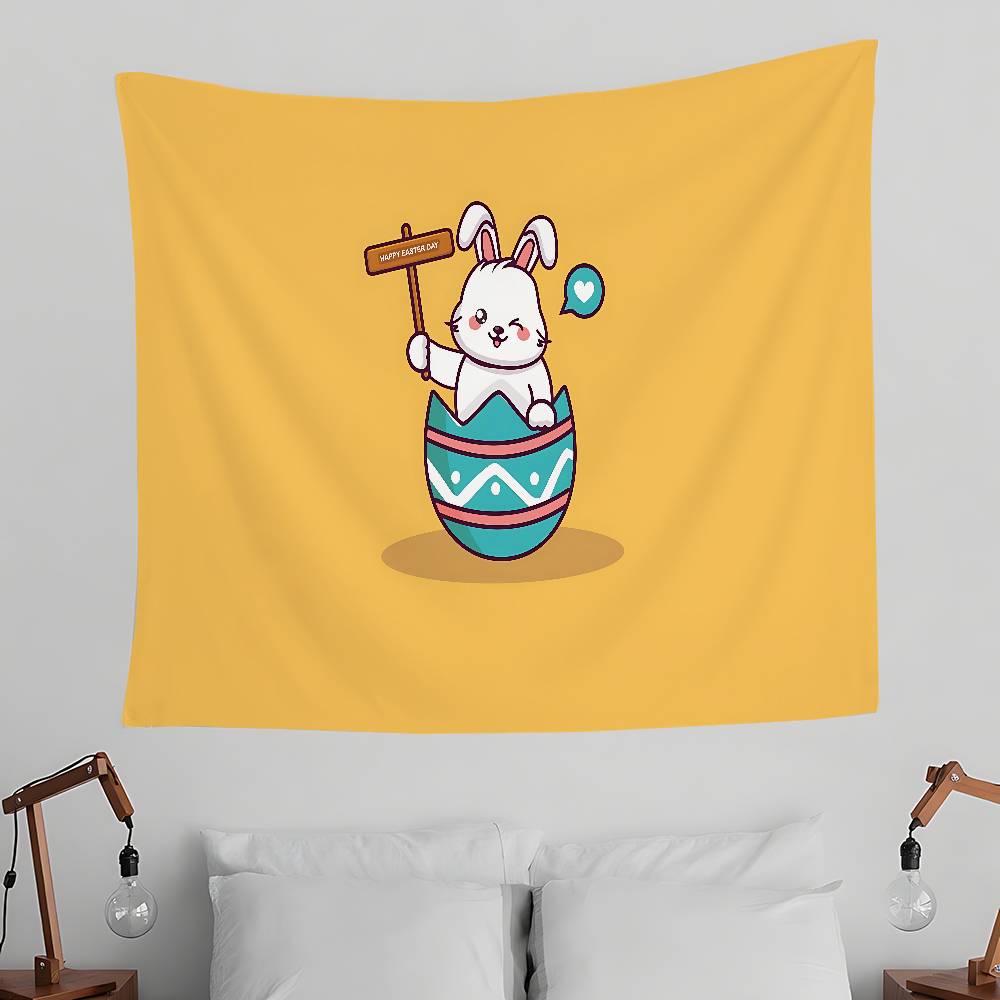 Easter Bunny Tapestry Wall Hanging Tapestry Art Deco Blanket Curtain Hanging At Home Bedroom Living Room Decor