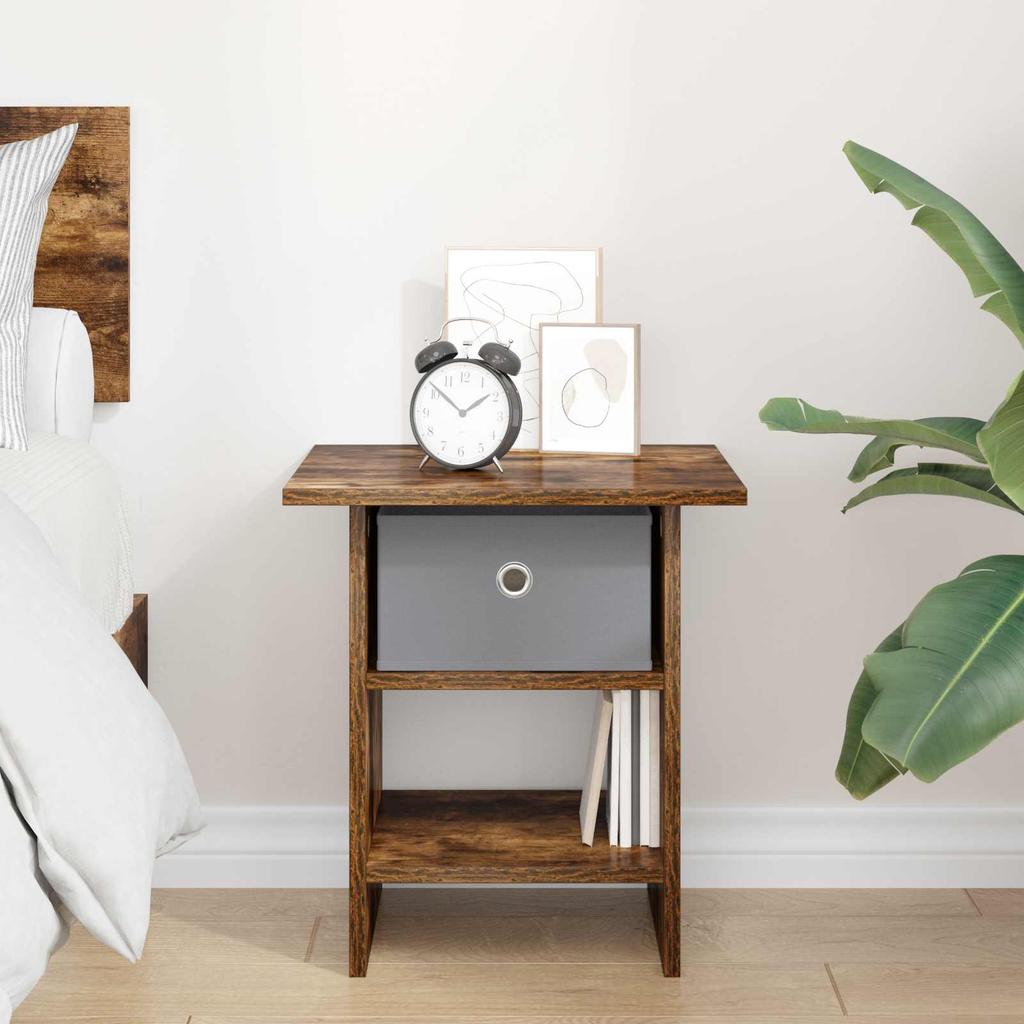 Nightstand Smoked Oak 41 x 40 x 45 cm Engineered Wood